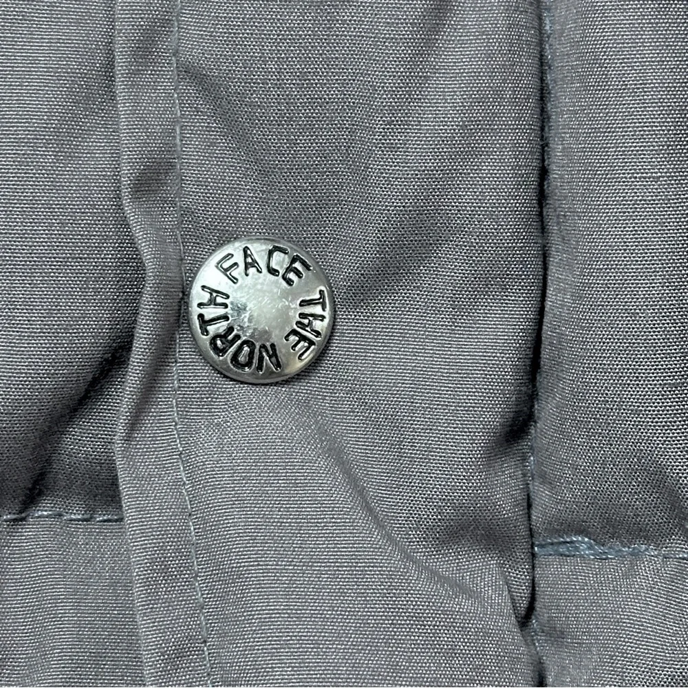 The North Face Vintage Grey Down/Duvet Sierra Hooded Parka Jacket In Size L